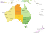 NZ and Australia time zone map small